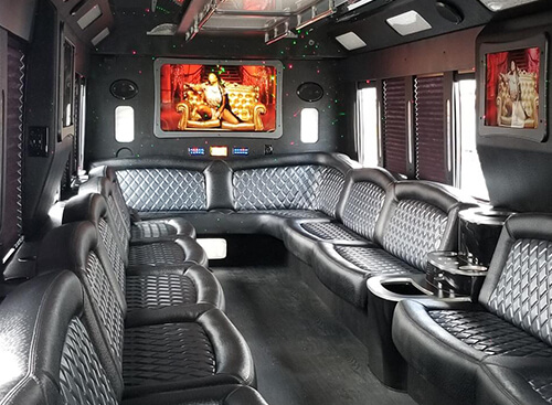 inside a limo bus